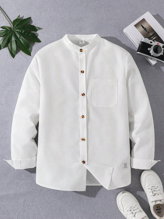Men's white button-down shirt